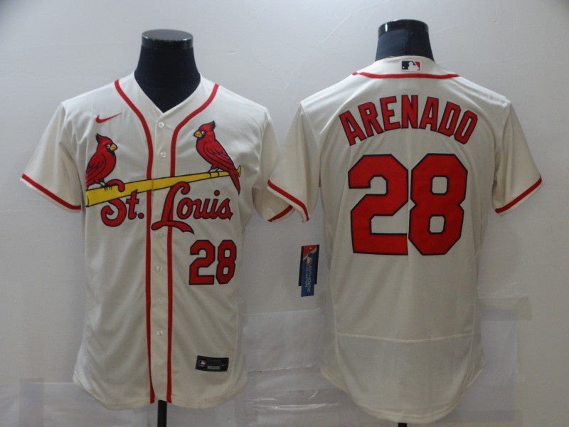 Men's St. Louis Cardinals Nolan Arenado #28 Beige Jersey